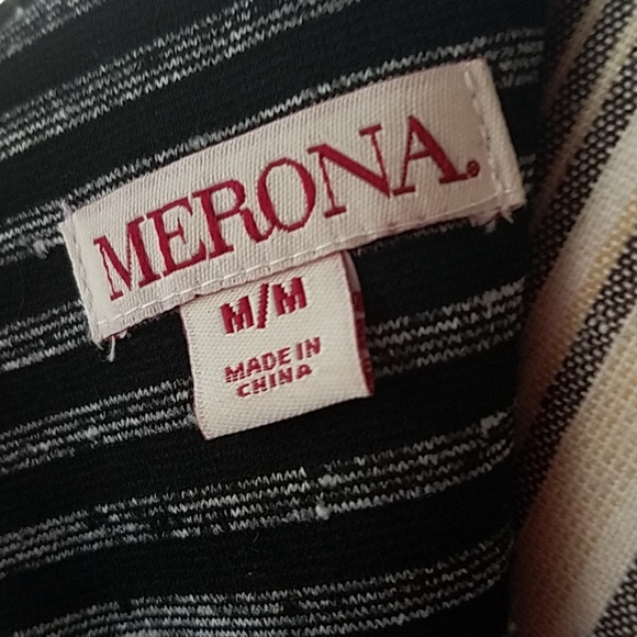 Black and silver striped pleated dress w pockets - Picture 7 of 7